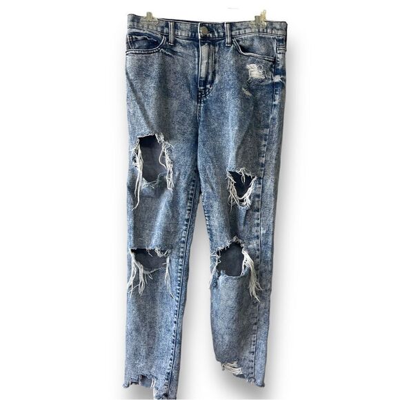 SO Acid Wash High Rise Mom Jeans, Size 7/28W - Picture 1 of 9